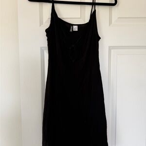 H&M Black Tie-Front Top